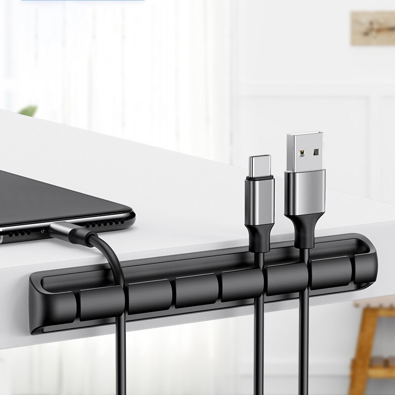 Cable Organizer Management Wire Holder Flexible USB Cable Winder Tidy Silicone Clips For Mouse Keyboard Earphone Protector