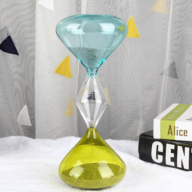 Unique Desgin Three Sections Tricolor Hourglass 30 Minutes Timer Glass Time Management Tool Desk Sand Clock Ornaments Crafts: A