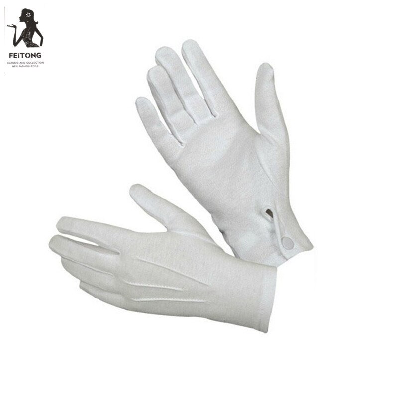 1 paire-Gants de travail blancs en coton pour mains sèches