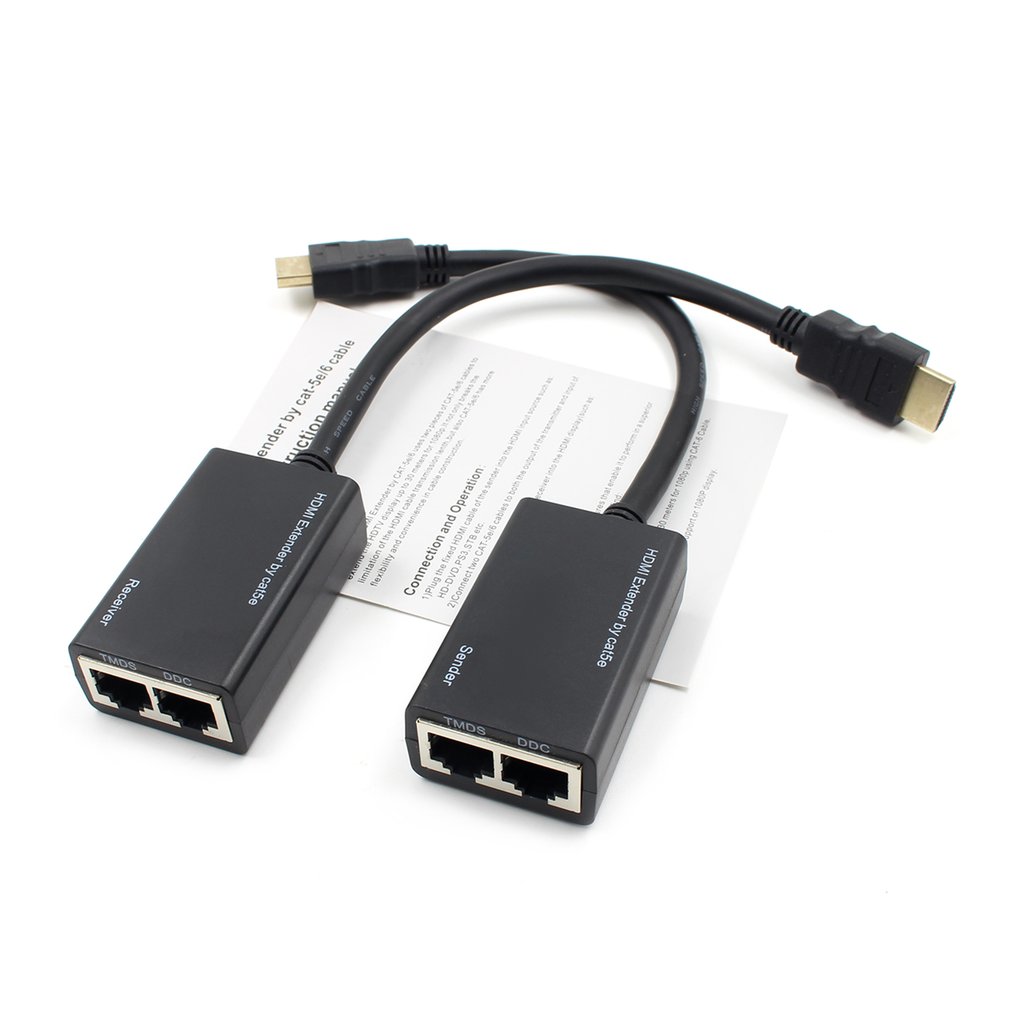 1080p HDMI Over RJ45 CAT5e CAT6 UTP LAN Ethernet Balun Extender Repeater Netwerk Extension Versterker