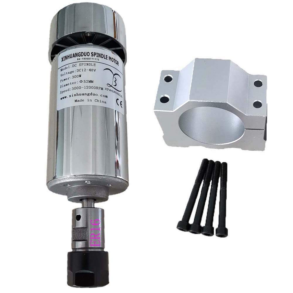 200W 300W 400W 500W Spindle Motor 48V DC 0.2KW Air cooled Spindle High Speed Spindle Brush Engraving Machine and Bracket: Package6 300WER16