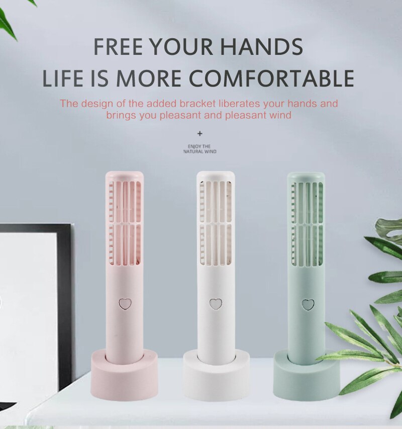 Usb Oplaadbare Draagbare Bladeless Fan Bladloze Ventilator Handheld Mini Luchtkoeler Geen Blad Handy Fan Met 3 Ventilator Snelheid Niveau koeler