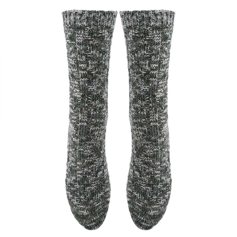 Efterår vinter kvinder blød sne strikning uldsokker vintage damer varme tykkere sokker basic sox kvindelige sportssokker: Militærgrøn