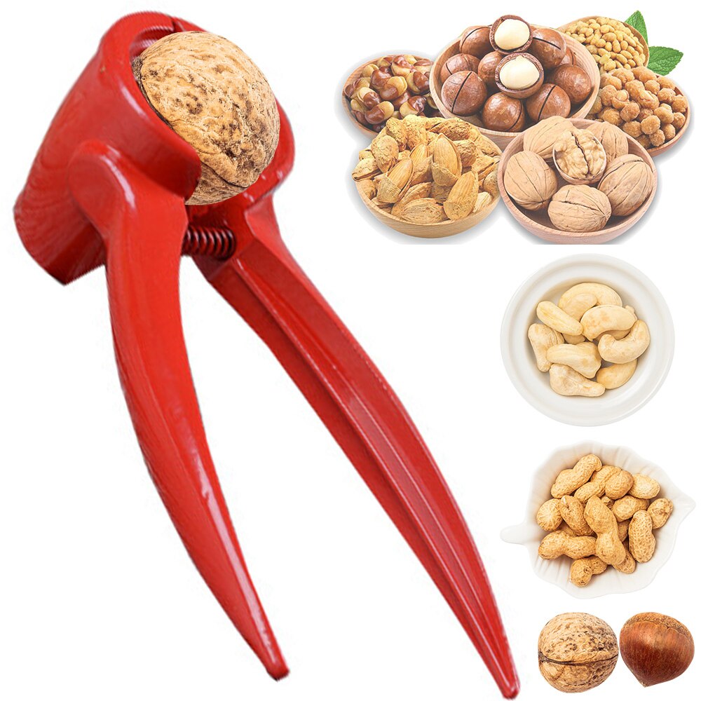 1Pc Moer Crackers Walnoot Tang Hazel Crack Moer Klem Amandel Pecan Sheller Clip Quick Notendop Hand Lichtmetalen Opener Keuken tool