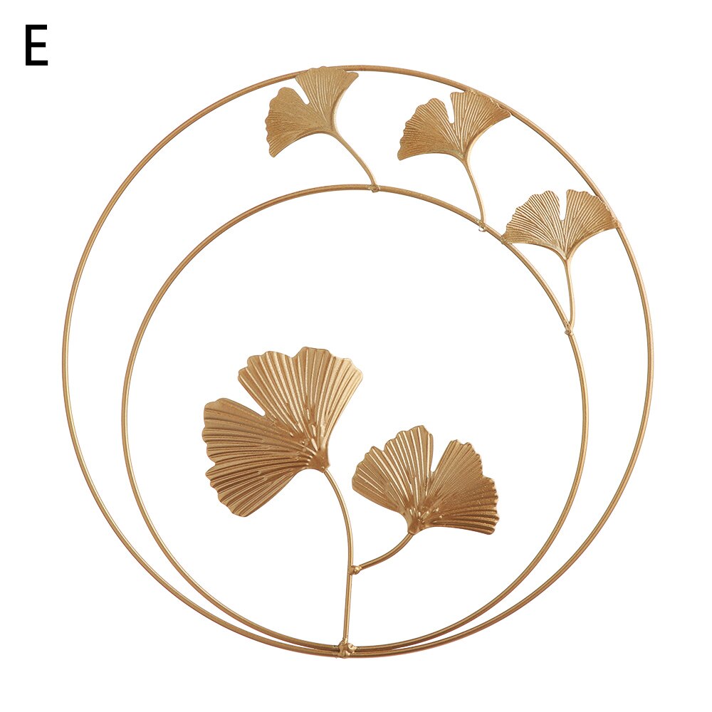 Luksus smijern veggheng ornament måke rund ginkgo blad bakgrunn veggdekorasjon stue vegg hjemmeinnredning: type-e
