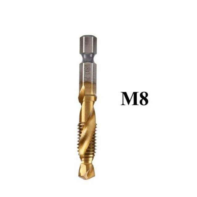 Hss zeskant combinatie tap boor verzinkboor ontbramen composiet schacht eool set: M8 1 25mm