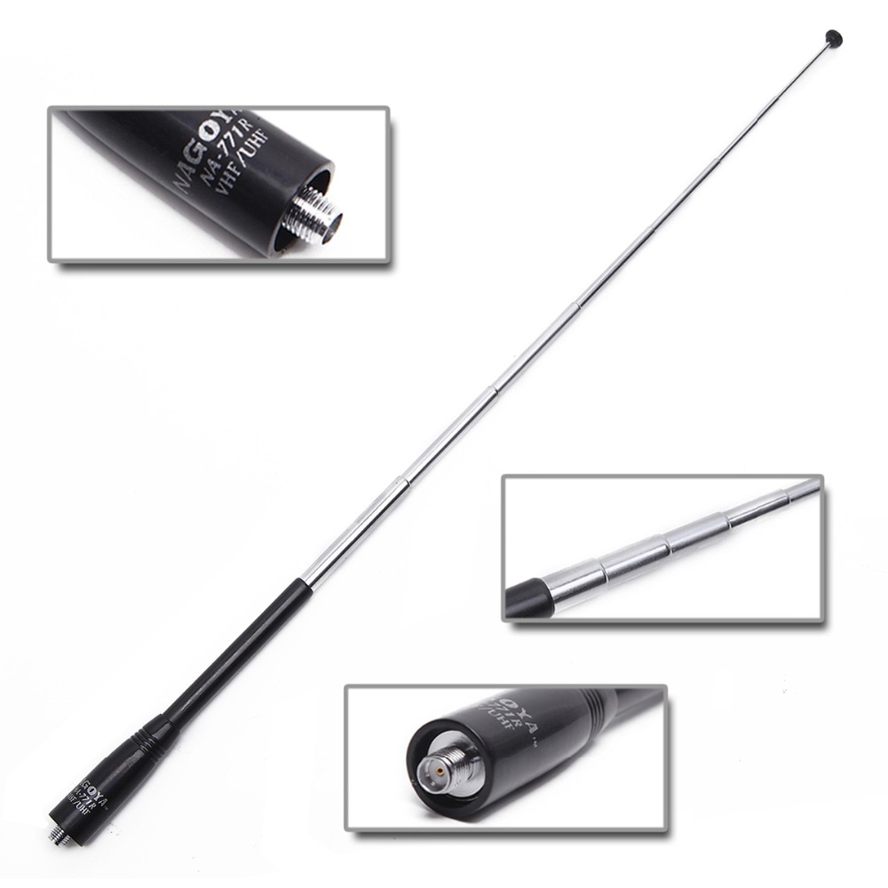 NAGOYA NA-771R Telescopic SMA-Female VHF/UHF Dual Band Antenna for Baofeng BF-888S UV-5R UV-82 UV-S9 Plus Walkie Talkie Radio