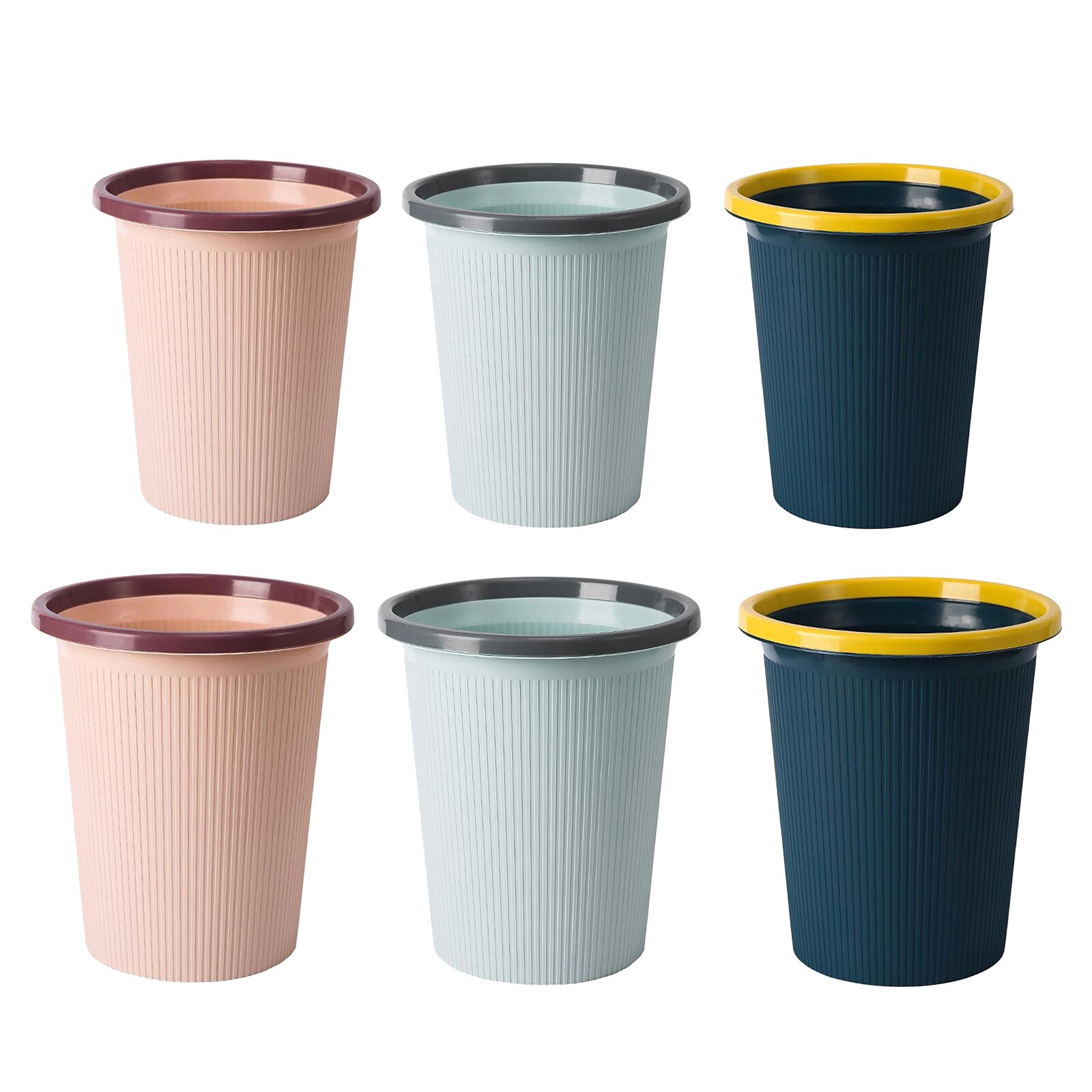 Macaroon Color Trash Can Household Plastic Garbage Can Simple Toilet Kitchen Pressure Ring-Trash Can Living Room