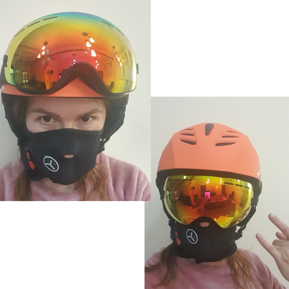LOCLE Antibeschlag-Skibrille, UV400, Skibrille, doppellagig, zum Skifahren, Snowboarden, Schneebrille, Skibrille mit einer aufhellenden Linse