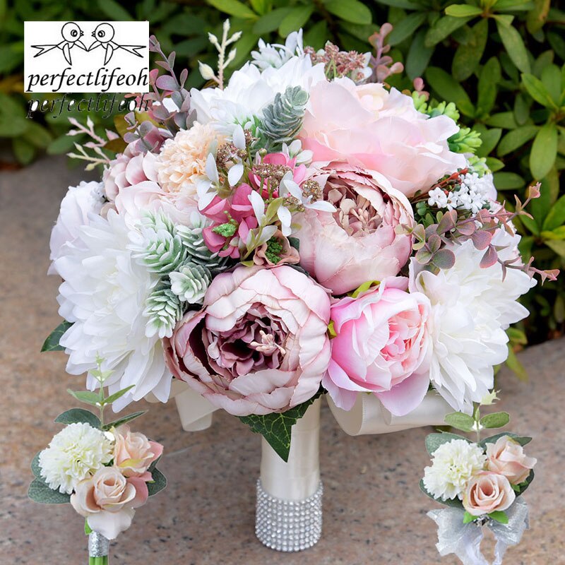 Perfectlifeoh bukett de novio bryllup peoner brudebuketter dekorasjon blomster peon buketter til casamento