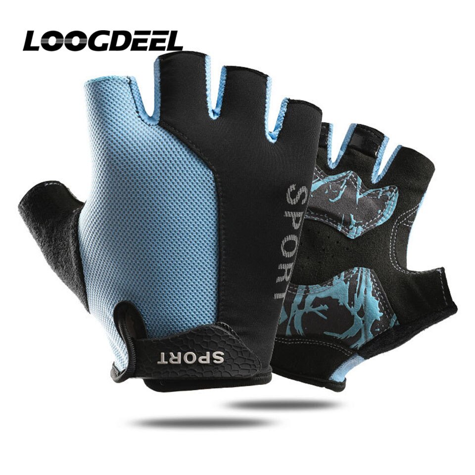 LOOGDEEL Gym Heavyweight Sports Exercise Weightlifting Gloves Body Building Training Sport Fitness Gloves for Fitness Equipment: Blue / M