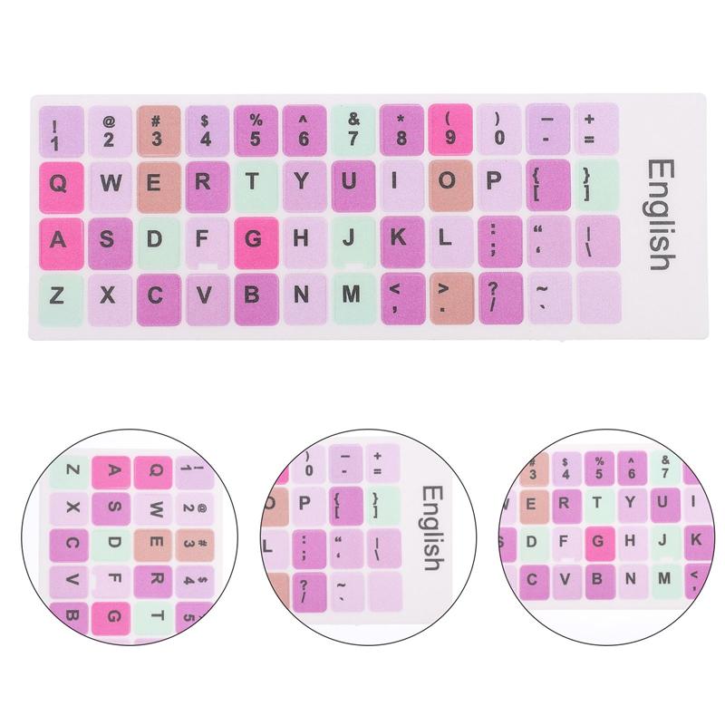 Autocollant de remplacement pour clavier anglais, 2 feuilles, lettres noires, pour ordinateur portable