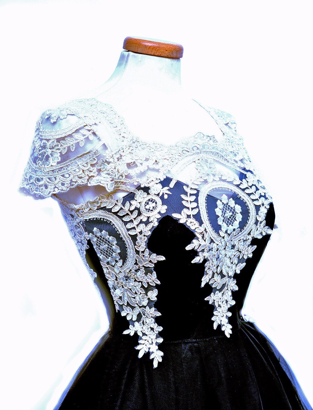 Top venta negro gótico Encaje Vintage vestidos de Club bordados