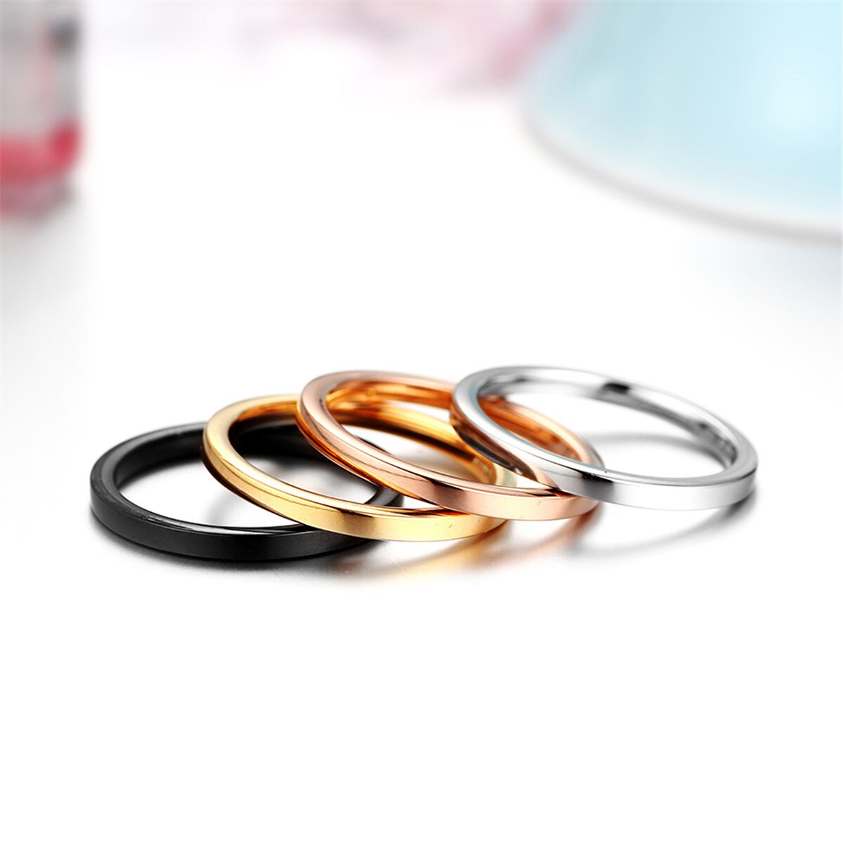 BONISKISS 4Pcs 2MM Stainless Steel Knuckle Stackin... – Vicedeal