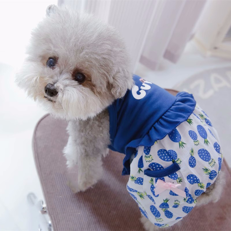 Sød sommervest, heldragt til små mellemstore hunde, pink blå, fransk bulldog, yorkshire terrier, kæledyrstøj med kølende bukser xxxl