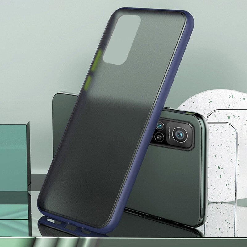 Przezroczyste matowe pokrowce na telefony dla xiaomi mi10t xiaomi xiaomi mi 10 t 10 t t10 xiaomi10t pro case silikonowe odporne na wstrząsy coque fundas: mi 10t / dark blue