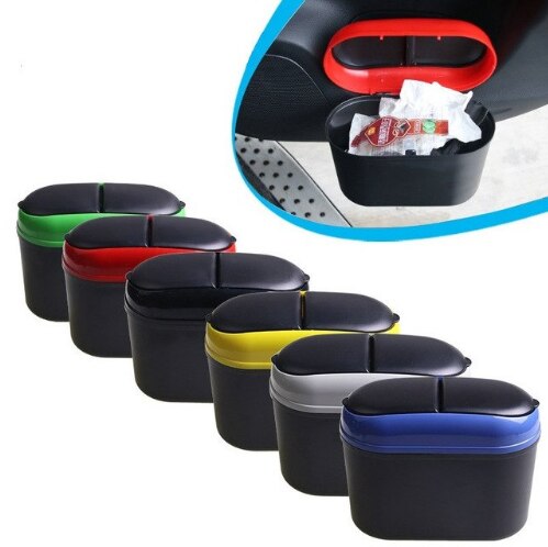 US Portable Mini Auto Car Dustbin Rubbish Trash Can Garbage Box Case Holder Bin Storage: Default Title