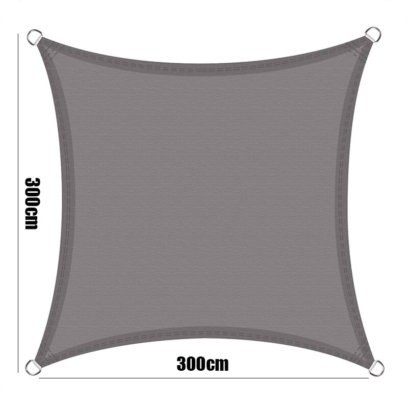 21 farger vanntett skygge seil polyester oxford stoff firkantede markiser solseil solseil for hage terrasse badegård seil: 300 x 300cm