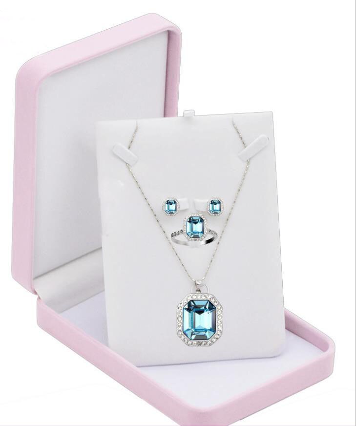 Jewelry Box - 17x12x4cm - Velvet Gift Case - Display Storage for Necklace, Set