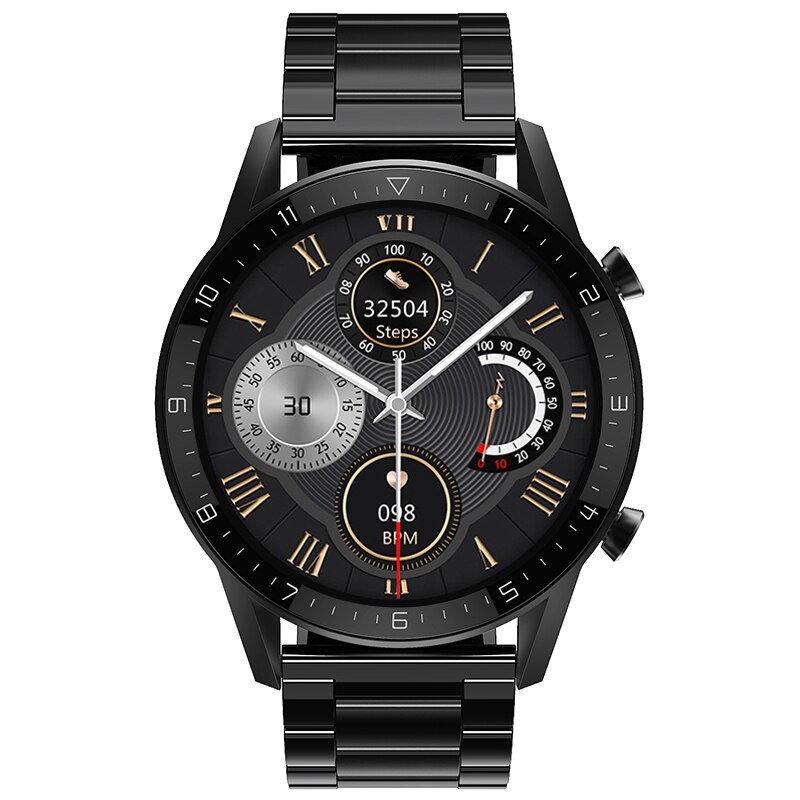 Timewolf Reloj Inteligente Clever Uhr Männer Android Wasserdichte Smartwatch Männer Android Bluetooth Anruf Clever Uhr für Männer: Schwarz Stahl