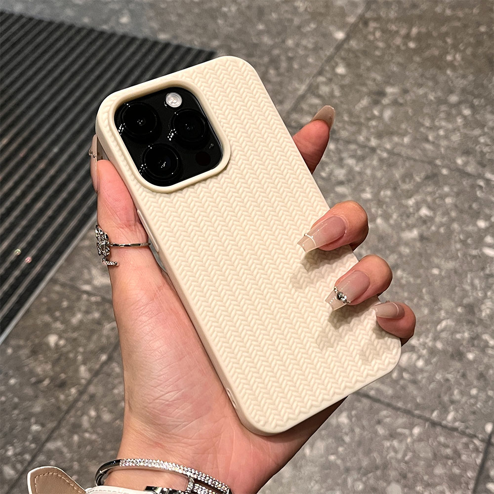 Luxe Breien Graan Telefoon Case Voor iPhone 11 12 13 14 15 16 Pro Max Plus X Xs max XR Bumper Zachte Siliconen Gevallen Cover