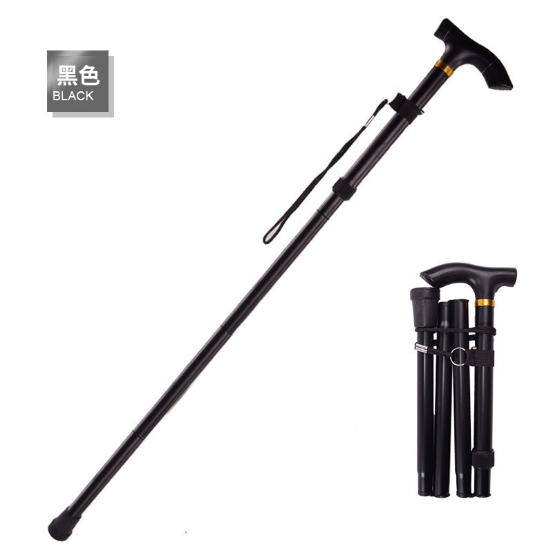 Walking Sticks Hiking Poles Adjustable Trekking Poles Telescopic Telescoping Baton Scandinavian Anti Shock Hiking Tool Sac: Black