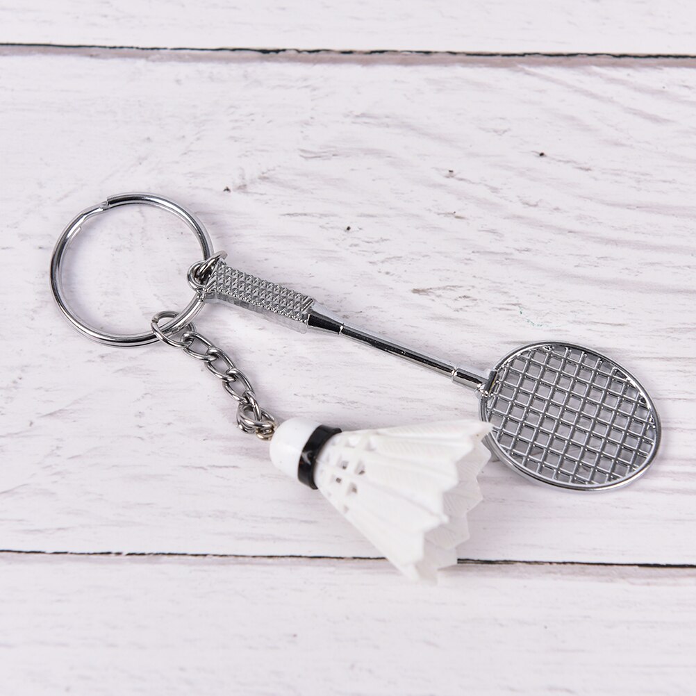 Mini Badminton Racket Ballen Sport Sleutelhanger Hanger 3D Keyfob Sleutelhanger Houder Ring