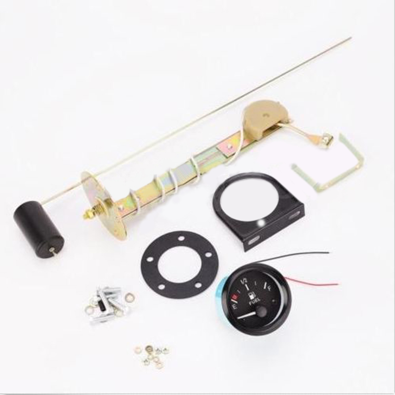 2" Fuel Level Gauge Meter Sensor Stainless Steel Black Sender Truck Set 52mm Universal DC 12V DIY