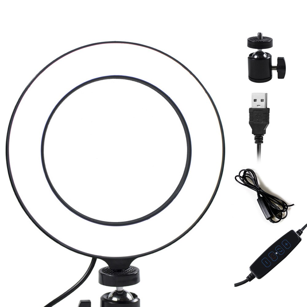 20cm LED Ring Light Dimmable USB Lamp For Photo Video Studio Makeup Lights Live Lamps
