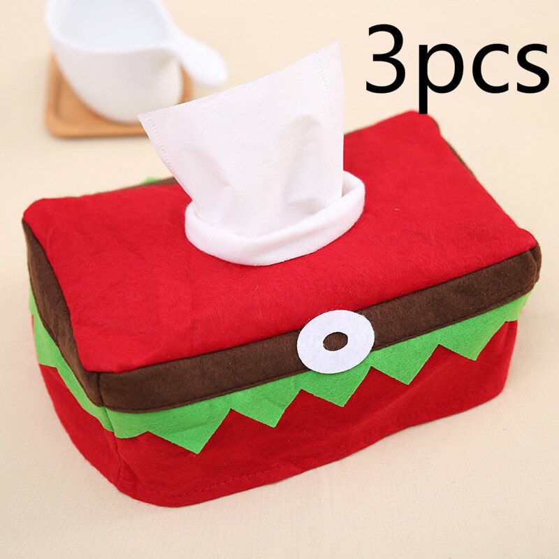 Christmas Velvet Elf Tissue Box Cover Christmas Decorations for Home Table Noel Year Decoration Navidad tissue box: 3 pcs
