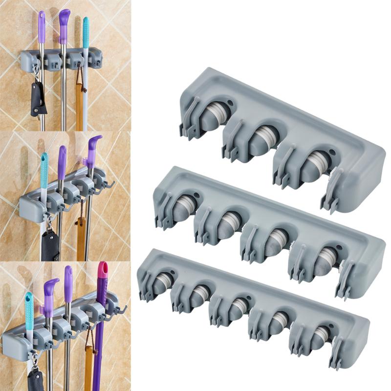 5/4/3 Position support de serpillière cuisine organisateur brosse balai cintre support de rangement ménage vadrouille brosse cintre cuisine Gadgets