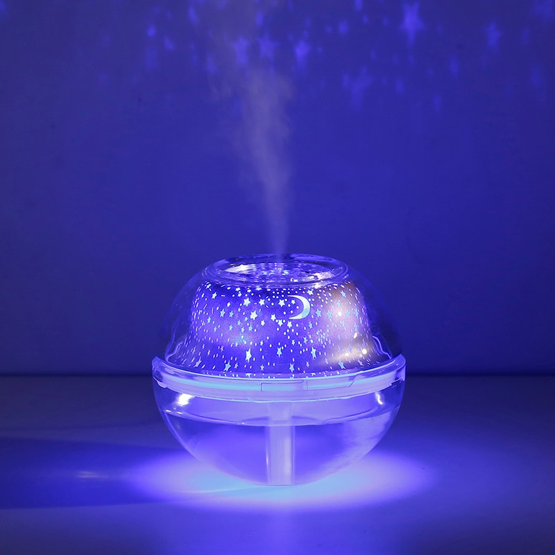 Star Projector Lamp Luchtbevochtiger 500 Ml Usb Aroma Diffuser Ultrasone Mist Maker Led Nachtlampje Voor Thuis Luchtbevochtiger