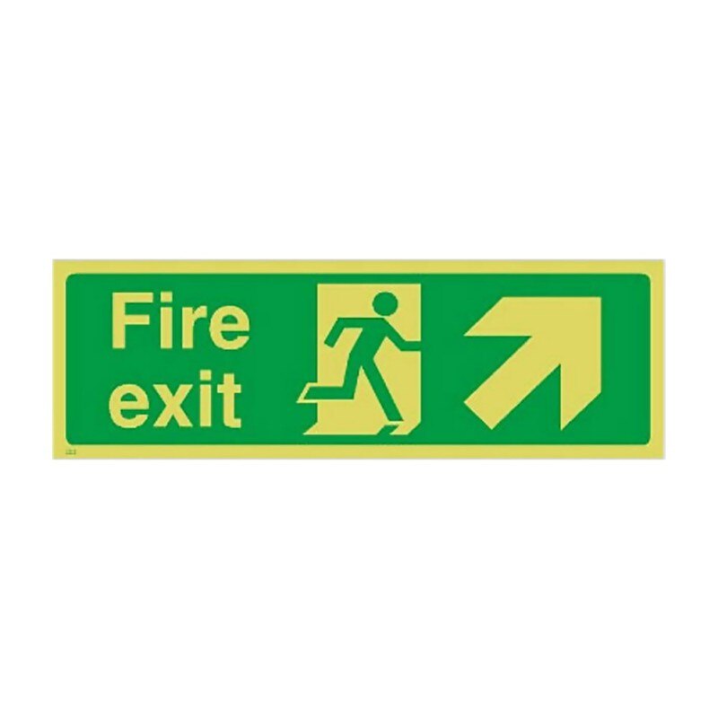Fire Exit Sign Stickers Decal Adhesive Glow In The Dark With Direction Arrows 36 X 14cm: 8
