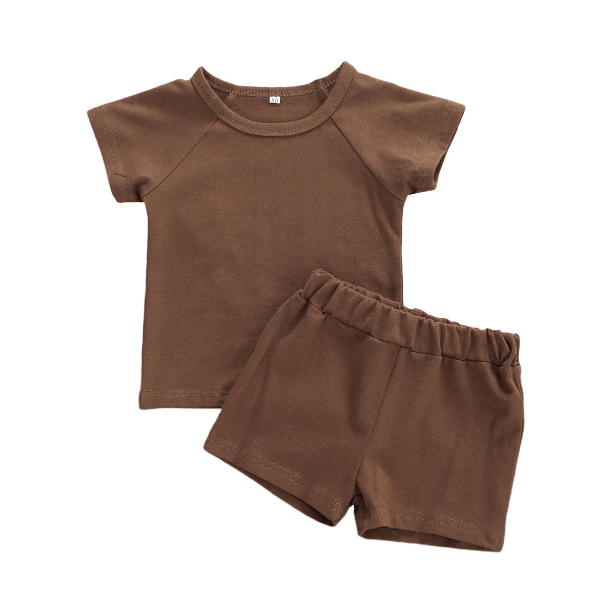 Kids Baby Jongens 2-Delige Outfit Set Zomer Mode Korte Mouw Effen Kleur Top En Shorts Set 1-5Years: D / 5T