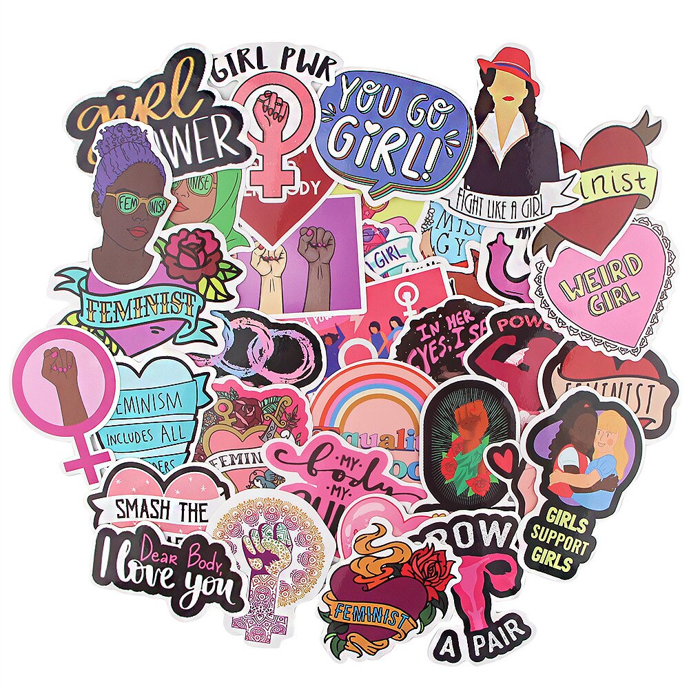 35Pcs Vrouwen Thema Graffiti Feministische Sticker Voor Telefoon Scrapbooking Dagboek Album Decoratieve Briefpapier Sticker Decals Meisje