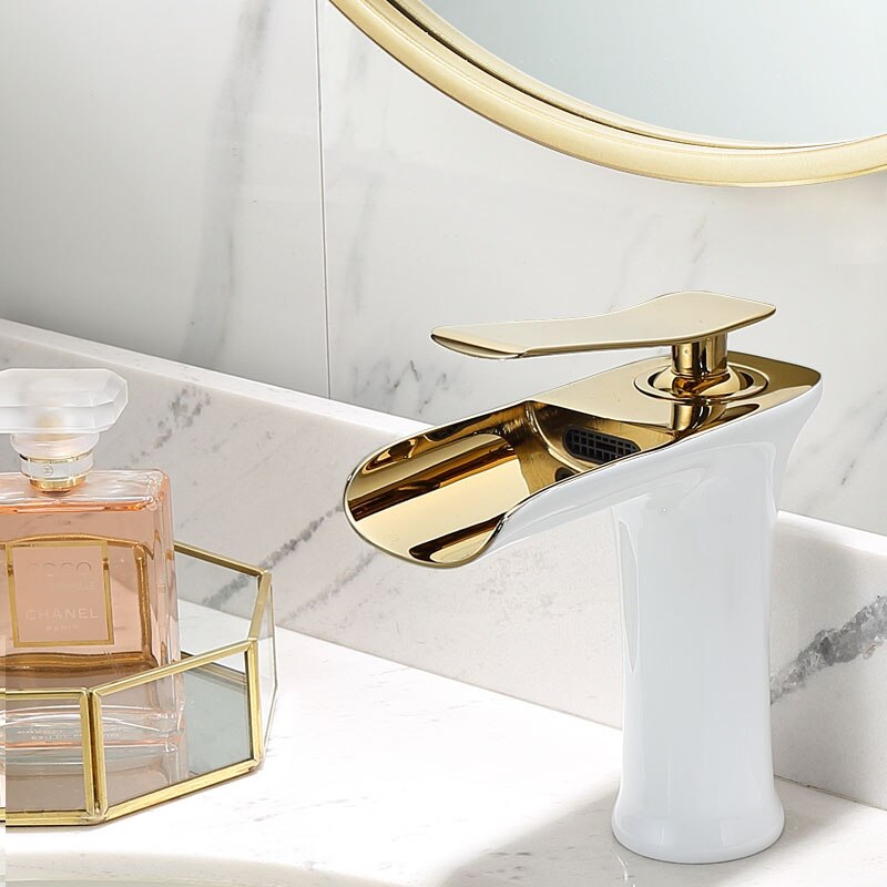 Wastafelkranen Waterval Badkamer Kraan Enkele Handgreep Wastafel Mengkraan Bad Zwarte Kraan Messing Sink Water Kraan Chrome