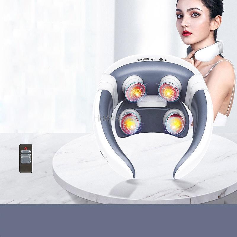 Cervical spine massager line remote control fomentation physiotherapy shoulder neck multifunctional vibration pulse neck guard