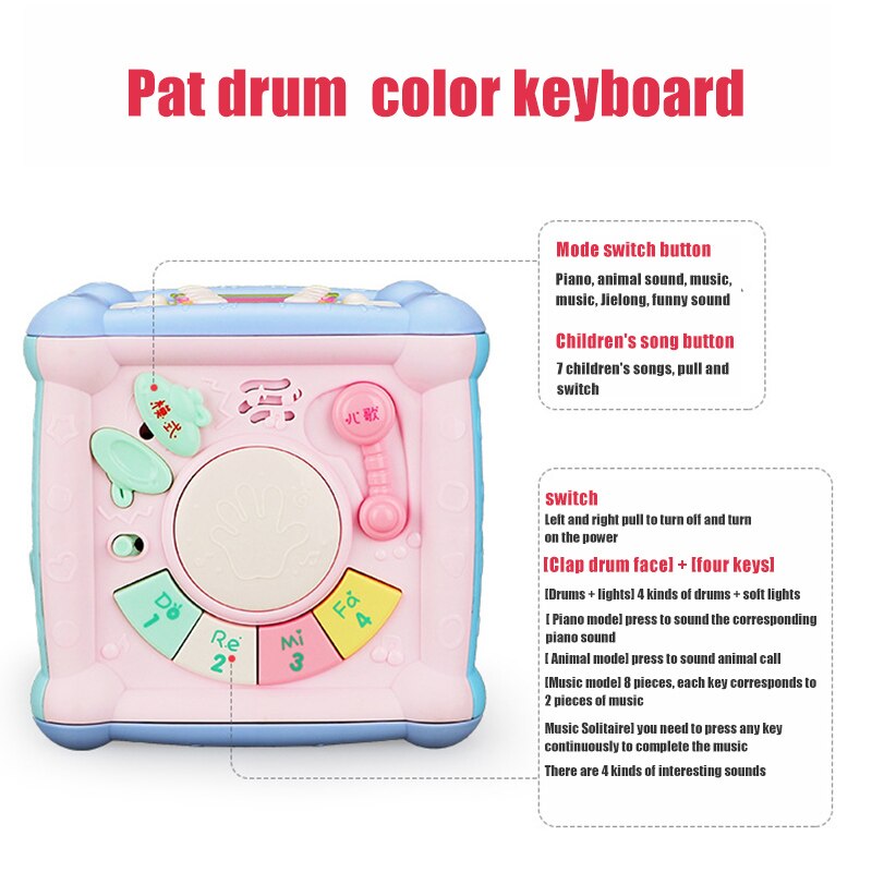 Multifunzione Scatola Del Gioco Giocattolo con Il Telefono di Musica Del Tamburo Luce per I Bambini Del bambino Educativi BM88