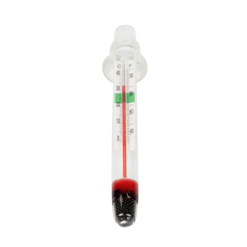 Tubo de vidrio útil para acuario, termómetro de pescado fresco/sal, sumergible por temperatura, succión de acuarios, tanques de decoración, gran función