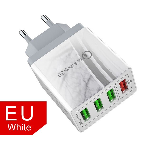 OLA USB Ladegerät Schnell Ladung 3,0 Schnelle Ladegerät QC3.0 QC Multi Stecker Adapter Zauberstab praktisch Ladegerät Für iPhone Samsung xiao mi mi: EU Weiß Ladegerät