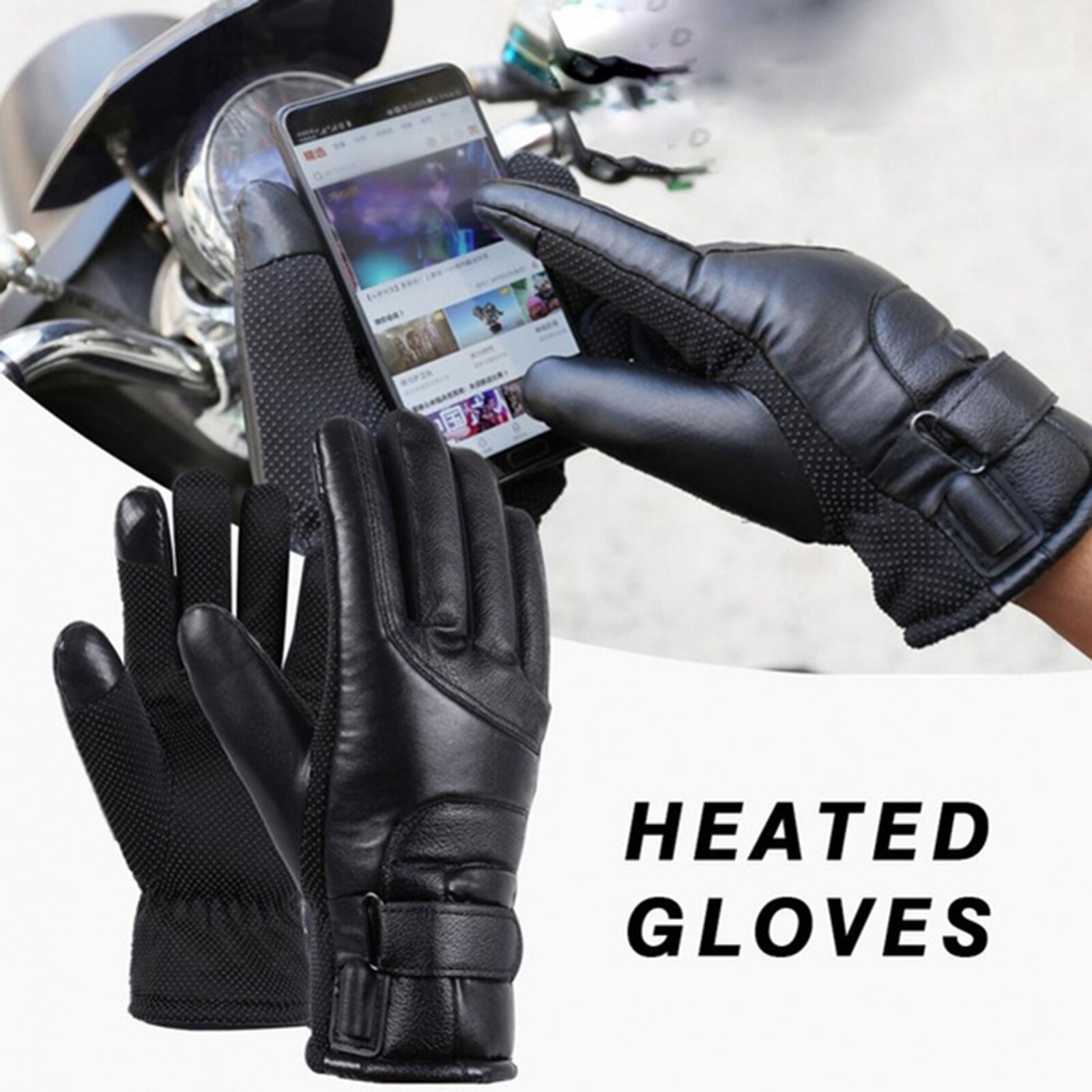 Vinter elektriske opvarmede handsker vandtæt vindtæt cykling varm opvarmning berøringsskærm usb-drevne opvarmede handsker