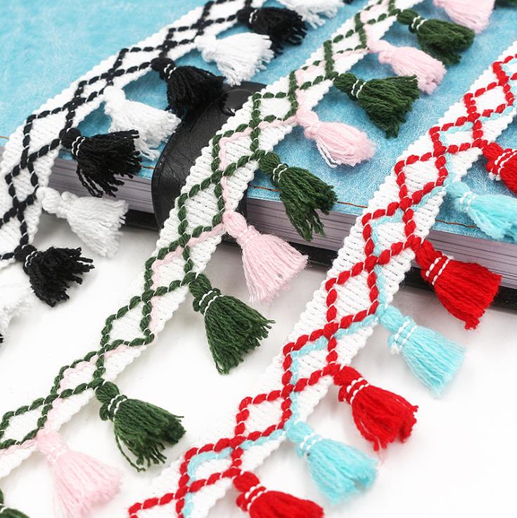 1 yard/lot kwastjes franjes katoenen kant rand kleding naai accessoires gordijn lint naai kant stof voor doe-het-zelf knutsel kleding