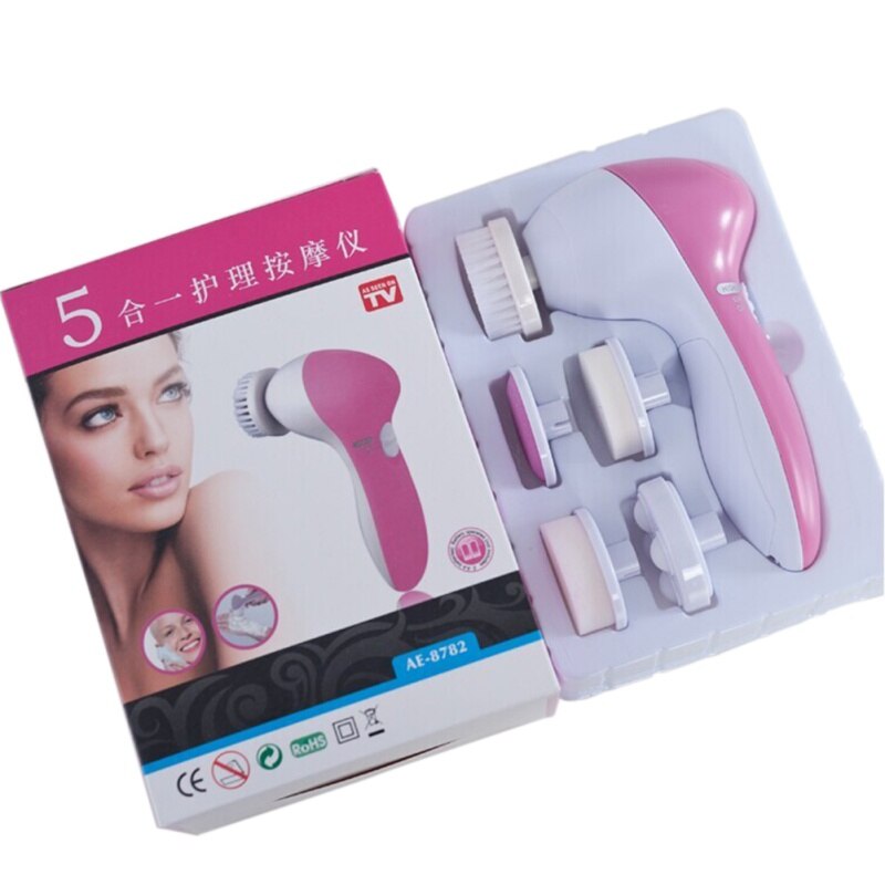 5 en 1 ensemble électrique nettoyant pour le visage lavage visage Machine de nettoyage de la peau pores nettoyant corps brosse de Massage