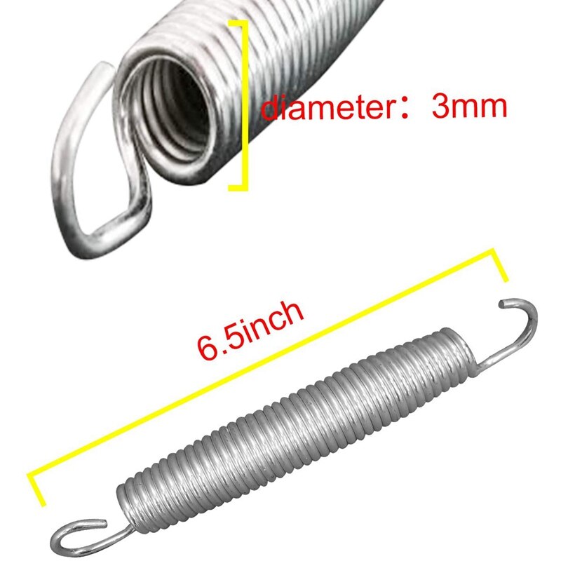 12Pcs Trampoline Springs Heavy Duty Galvanized Steel Trampoline Spring Replacement Kit 165mm
