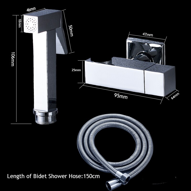ULGKSD Bidet Kranen Chrome Messing Sproeier Nozzle en Koud Water Para