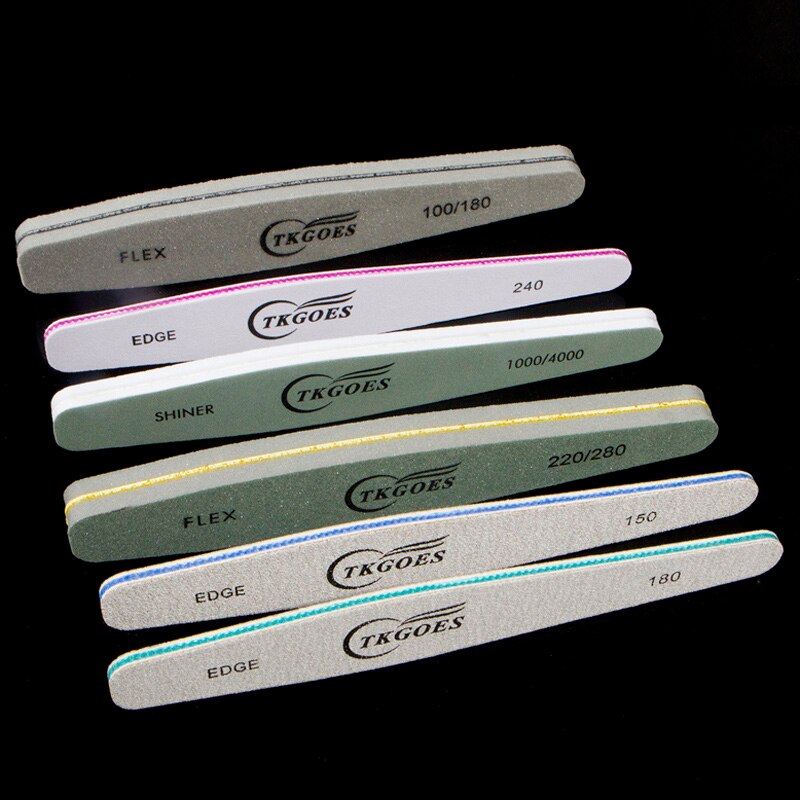 6 unids/set limas de uñas Grit 110 150 180 220 240 280 1000 4000 juego de 6 estilos disponibles para manicura y pedicura