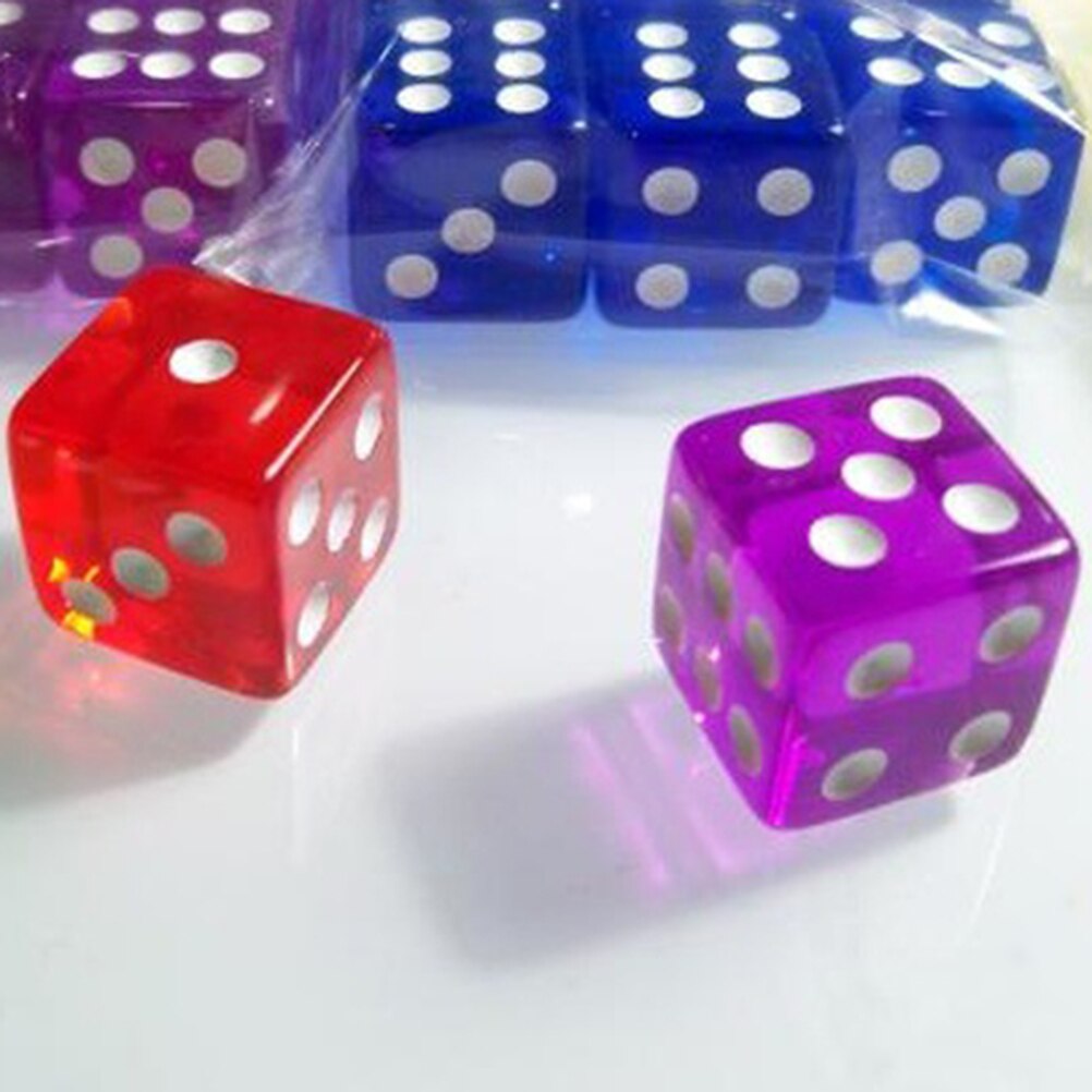 50 dés carrés 6 côtés transparents 16mm dés dés solides dés acryliques pour la fête du mexique KTV Yahtzee