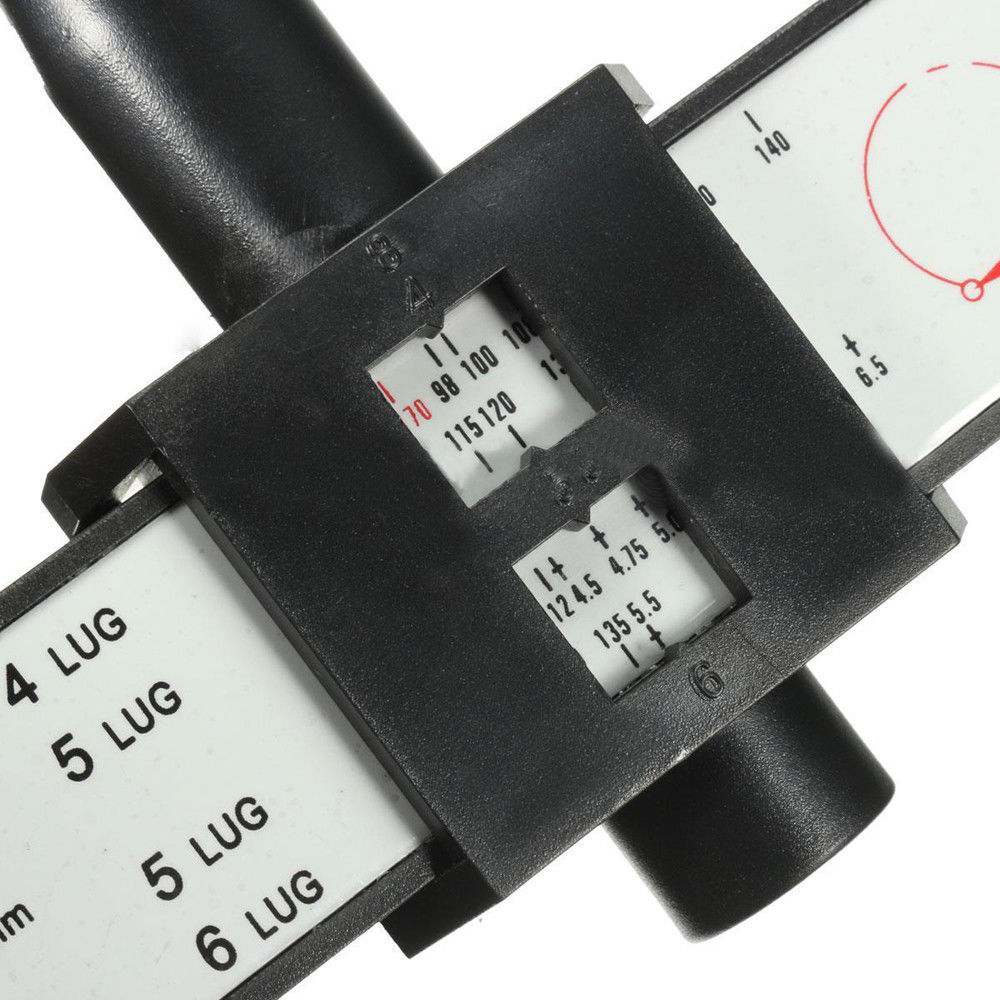 Wheel Rim Bolt Pattern Sliding PCD Measuring Tool Gauge Ruler 8 Holes PCD Ruler Lugs Hub Pitch Measurement Tool