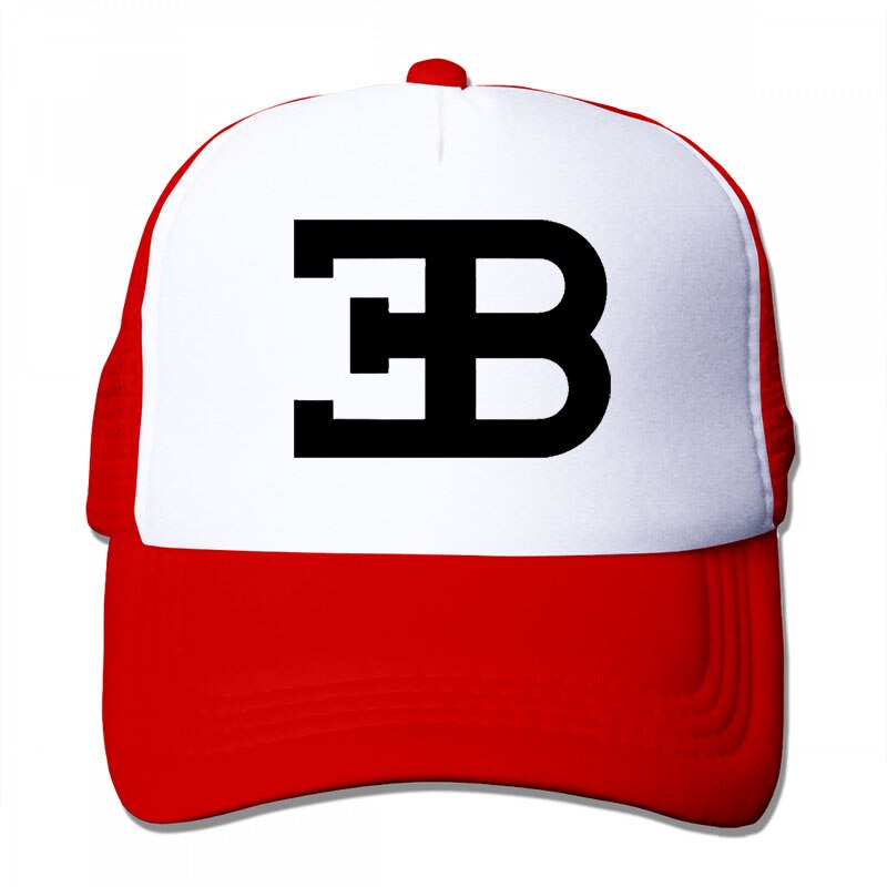 Bugatti 2 Baseball cap men women Trucker Hats adjustable cap: 3-Red