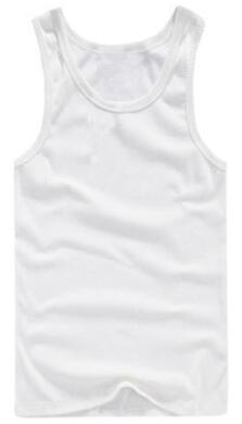 Offre spéciale 1 pièces 100% coton hommes sans manches débardeur solide Muscle gilet sous-vêtements o-cou gymvêtements t-shirts hauts: 1 pieces white / L